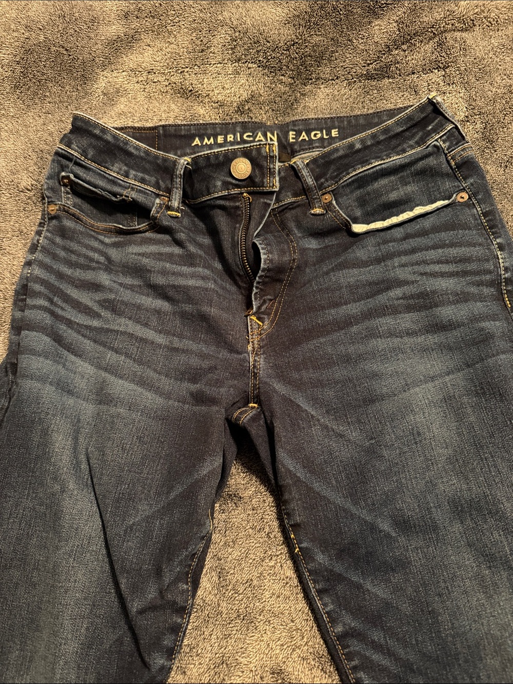 American Eagle Outfitters Men's Dark Blue Slim Jeans